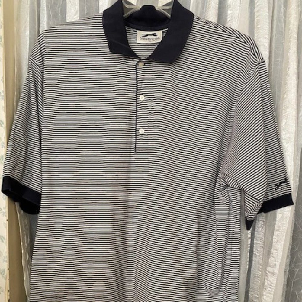 Slazenger Navy Blue Micro Stripe Men's Polo Shirt, size XL